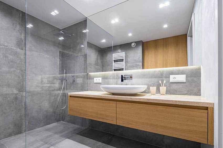 modern bathroom concrete shower floors is | Guilmin-Scala, Vitrerie et miroiterie à Châtelet